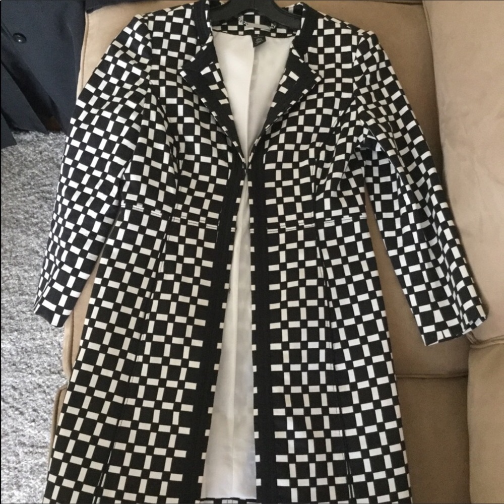 WHBM geo patterned coat/skirt set